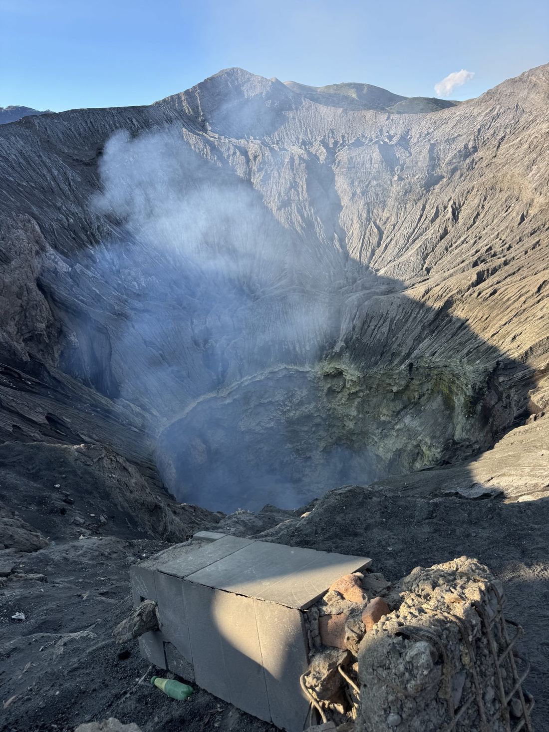 Steam rising from the Bromo crater