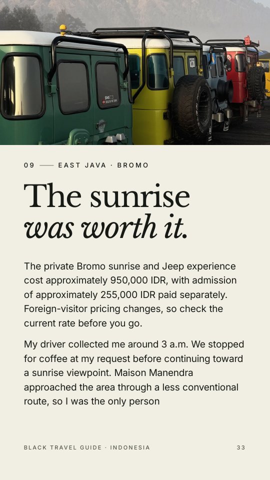 Bromo sunrise page: the sunrise was worth it