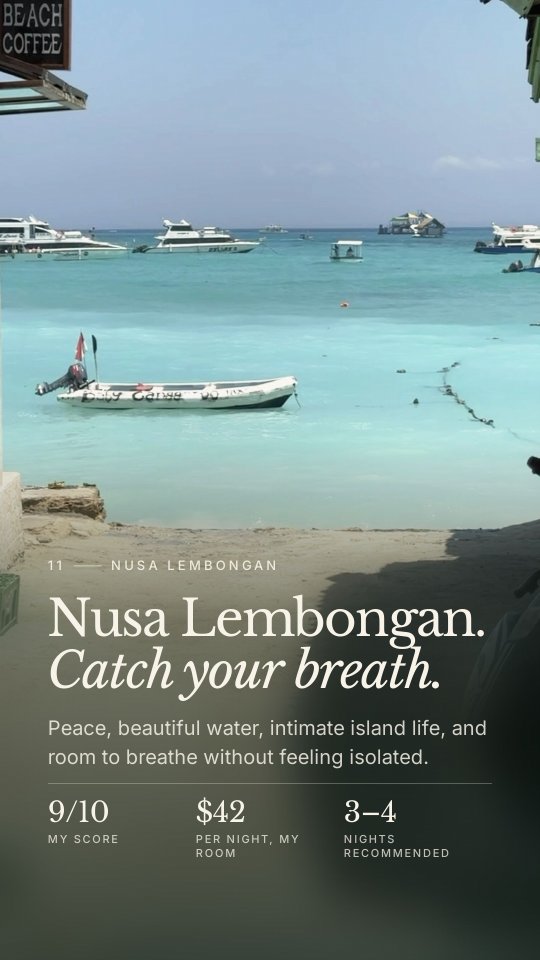 Nusa Lembongan chapter: 9 out of 10, $42 a night